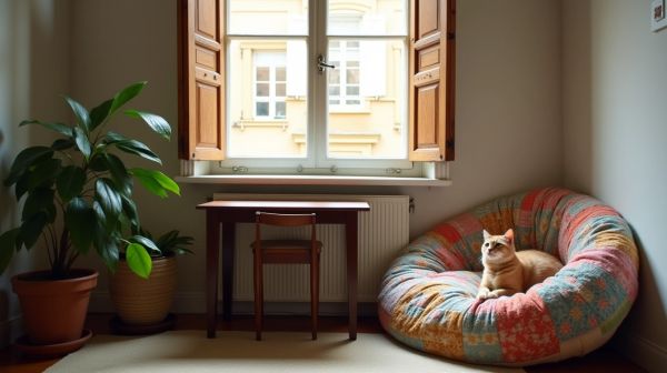 Aménager le coin repas de son chat dans un petit appartement
